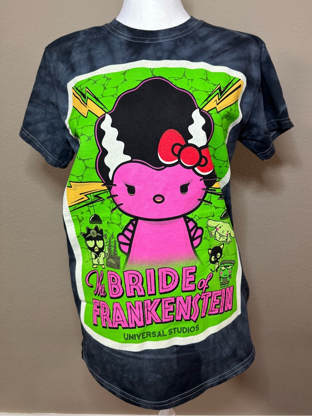 Sanrio Hello Kitty Bride of Frankenstein Tee - Pink, Green & Black